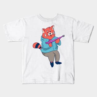 Penjahat panda merah Kids T-Shirt